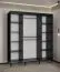 Elégante armoire avec deux barres de penderie Jotunheimen 188, couleur : noir - dimensions : 208 x 180,5 x 62 cm (h x l x p)