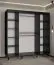 Armoire moderne à portes coulissantes avec 10 compartiments Jotunheimen 130, couleur : noir - Dimensions : 208 x 200,5 x 62 cm (H x L x P)