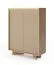 Commode / Couleur : Bolivar Naturel / Cappuccino / 2 portes battantes / 6 compartiments / Fonction push-to-open / Éclairage LED inclus / 104 x 40 x 139 cm / Commode
