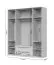 Armoire à deux tiroirs Neiafu 12, quatre portes, couleur : cachemire, dimensions : 224 x 182 x 56 cm, trois tringles à vêtements, système de fermeture en douceur