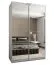 Penderie / Armoire à portes coulissantes / Miroir /245,5 x 160 x 64 cm / 2 tringles à vêtements / 11 compartiments / Couleur : Blanc / 2 portes coulissantes / Fonction Soft-Close