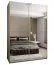 Penderie / Armoire à portes coulissantes / 11 compartiments / Soft-Close / 245,5 x 180 x 64 cm / Couleur : Cachemire / 2 portes coulissantes / 2 tringles à vêtements / Miroir