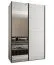 Penderie / Armoire à portes coulissantes / 2 portes coulissantes / 11 compartiments / 245,5 x 160 x 64 cm / Miroir / Soft-Close / 2 tringles à vêtements / Couleur : blanc