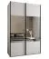 Penderie / Armoire à portes coulissantes / 245,5 x 160 x 64 cm / 11 compartiments / Couleur : Blanc / Fonction Soft-Close / Miroir / 2 portes coulissantes / 2 tringles à vêtements