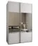 Penderie / Armoire à portes coulissantes / 2 tringles à vêtements / 245,5 x 160 x 64 cm / Fonction Soft-Close / 2 portes coulissantes / Miroir / 11 compartiments / Couleur : blanc