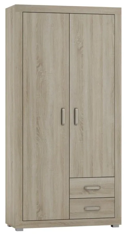 100 cm de large Armoire avec 2 portes, 7 casiers et 2 tiroirs | Couleur : Chêne Sonoma | Profondeur : 40 cm Abbildung