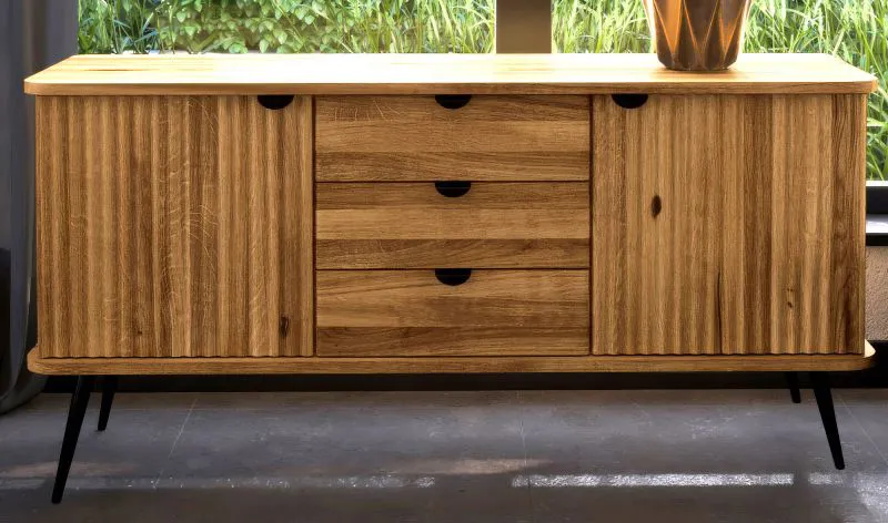 Commode Rolleston 14 | Chêne sauvage massif huilé | 72 x 144 x 46 cm | Design premium