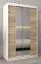 Armoire à portes coulissantes / Penderie Jan 02D avec miroir, Couleur : Blanc mat / Chêne de Sonoma - Dimensions : 200 x 120 x 62 cm (H x L x P)