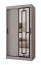 Armoire à portes coulissantes / Penderie à vêtements / Cachemire / 5 compartiments / 2 tringles / Étroite / 100 x 62 x 200 cm / Porte miroir décorative / Pour chambre à coucher
