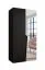 Armoire / 1 porte miroir / Couleur : Noir / 1 compartiment / Poignées : Noir / 1 tringle à vêtements / 1 mètre de large / Fonction Soft-Close / Dimensions : 100 x 52 x 202 cm