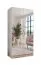 Armoire à portes battantes / Couleur : Blanc / 1 compartiment / Poignées : Or / Dimensions : 100 x 52 x 202 cm / 1 tringle à vêtements / Armoire de chambre à coucher avec miroir / Fonction Soft-Close
