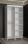 Armoire simple avec deux bandes de miroir Jotunheimen 193, couleur : blanc - dimensions : 208 x 100,5 x 62 cm (h x l x p)