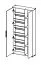 Armoire grand format à chaussures Matandu 01, une porte miroir, une porte, 6 rails à chaussures, 5 compartiments, Couleur : Chêne, dimensions : 176,5 x 83 x 24 cm, pour penderie