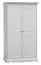 Armoire penderie Gyronde 11 | Pin massif blanc laqué | 190 x 108 x 65 cm | Style campagne chic