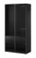 Armoire portes vitrées Bainton 03 | Noir | 200 x 101 x 51 cm | 6 compartiments | 2 tringles | Design élégant