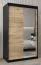 120 cm de large Armoire à portes coulissantes avec 2 portes | 5 casiers | 2 tringles à vêtements | Couleur: Noir Abbildung