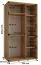 Armoire Mina gain de place | Portes coulissantes blanc/noir | Anti-poussière | 235,2 x 130 x 60 cm | Moderne