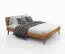 Lit simple ou lit d’appoint Engordany 10 | 140 x 200 cm | Hêtre massif laqué | Coloris chêne rustique | Tête de lit stable | Design intemporel