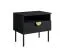 Table de chevet Amfipoli 09, lot de 2 | Soft-Close | 1 tiroir & niche ouverte | Noir effet bois | 45,5 x 50 x 43,5 cm