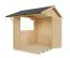 Kiosque / Sol inclus / Naturel / Stand de vente / Maisonnette de vente / Surface au sol : 4,33 m² / Rêve de soleil 02 / Toit à deux versants / Porte encadrée de bois massif