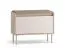 Armoire à chaussures / Fonction soft-close / 1 porte basculante / Couleur : Chêne cremona / cachemire / coussin en velours inclus / 3 compartiments / banc / chants ABS / pour le vestibule