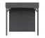 Abri de jardin / Anthracite / Pool house / Toit ouvrant / Construction en éléments / 4,49 x 2,34 mètres / Plancher inclus / Joie du soleil 01 / Toit plat / Fenêtres en verre de sécurité