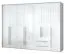 Armoire-penderie portes battantes Siumu 37 avec cadre LED | Blanc brillant | 226 x 322 x 60 cm