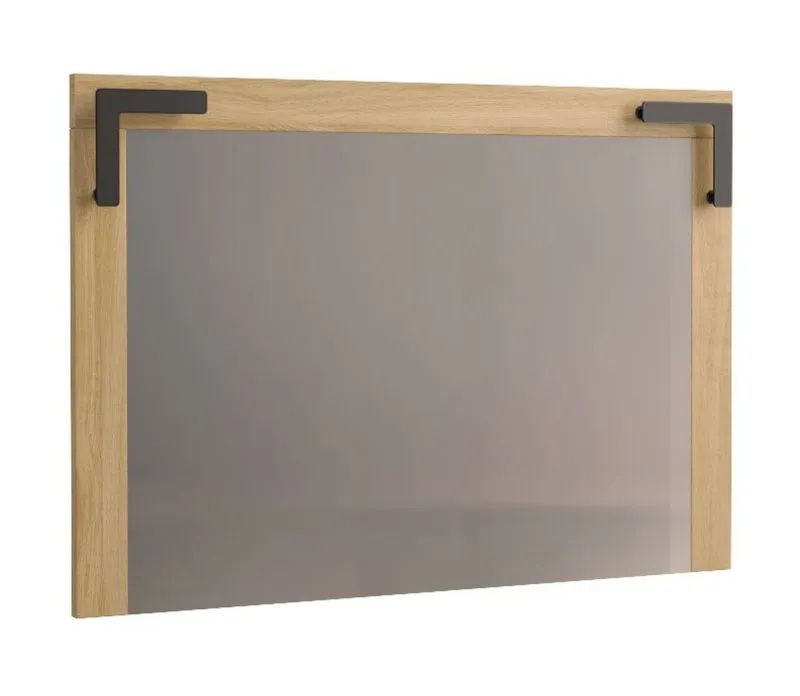 Miroir mural Kastav 42 | Chêne et noir | 70 x 100 x 4 cm | Design moderne et fonctionnel
