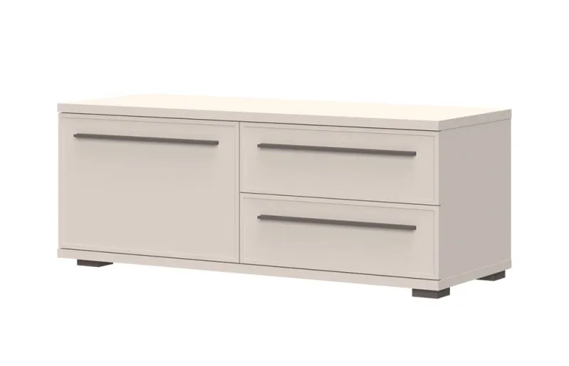 Meuble TV compact Neiafu 114 | 2 tiroirs soft-close | Cachemire | Pieds réglables | 46 x 120 x 46 cm