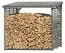 Abri pour bois de chauffage 02 sans panneau arrière, couleur : gris - en bois de pin, FSC® - Dimensions : 237 x 114 x 203 cm (L x l x h)