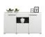 Buffet Idos 02 | 3 portes, 1 tiroir, 8 niches | Blanc brillant & noir | 96,5 x 173 x 41,5 cm