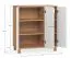 Commode beige pour salon | 3 portes, 6 compartiments | Poignées blanches | Soft-close | 90 x 47 x 90 cm | Design sobre