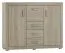 Commode design Lorengau 21 | Chêne Sonoma | 109 x 138 x 40 cm | 3 portes, 3 tiroirs, 4 étagères