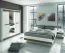 Armoire penderie Knoxville 28 | 4 portes dont 2 miroirs | 3 tiroirs | 5 compartiments | Pin blanc/gris | 202 x 183 x 65 cm