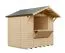 Kiosque / Sol inclus / Naturel / Stand de vente / Maisonnette de vente / Surface au sol : 4,33 m² / Rêve de soleil 02 / Toit à deux versants / Porte encadrée de bois massif