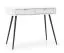 Coiffeuse blanche Makreb 19 | 2 tiroirs Soft Close | 80 x 103 x 49 cm | Pieds métal noir | Console chambre ou dressing