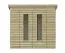 Abri de jardin 14, en bois de pin, carton bitumé inclus, toit à une pente, imprégné sous pression en vert - Dimensions extérieures : 236 x 216 x 230 cm (l x L x h), double porte haute