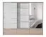 Grande armoire portes coulissantes miroir | Cerdanyola 07 chêne/blanc | 222 x 269 x 64 cm