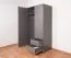 Chambre complète 6 pièces Hannut | Lit 160x200 cm | Armoire miroir | Anthracite moderne