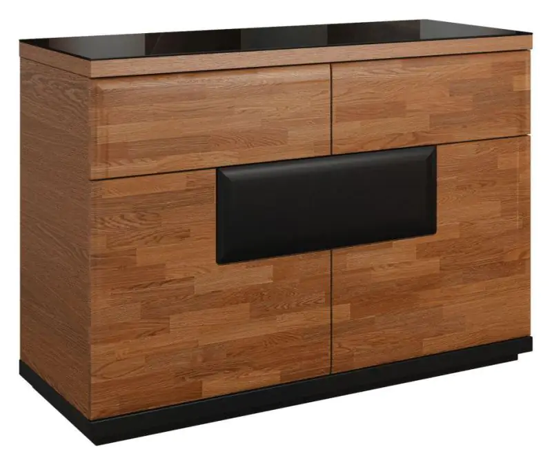 Sideboard avec 3 tiroir(s), Couleur: Noix / Noir, Largeur: 122 cm - Armoire de cuisine, Buffet, Sideboard Abbildung