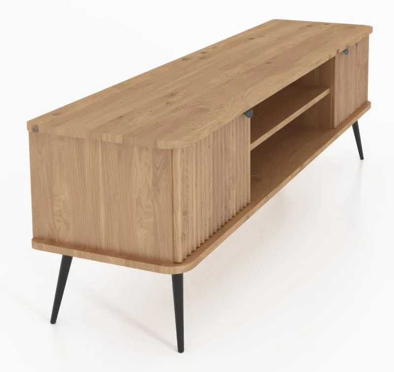 Meuble TV Rolleston 27 | Bois massif de hêtre cœur huilé | 57 x 180 x 46 cm | Design haut de gamme