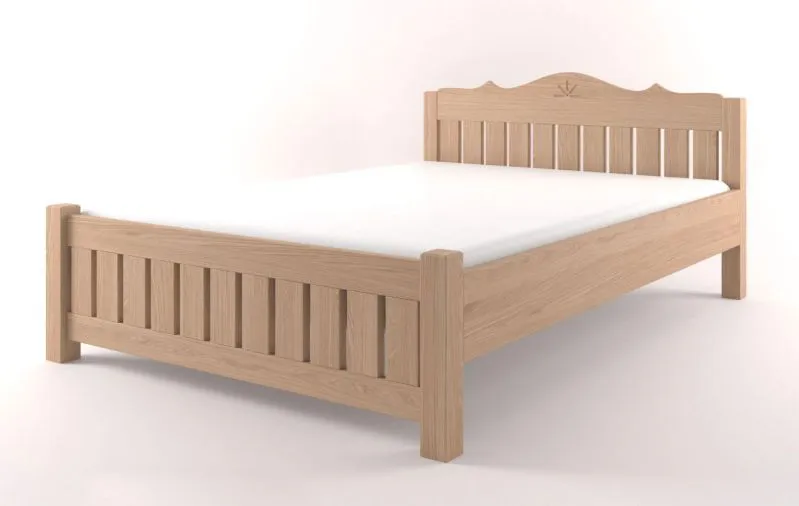 Chêne Bois massif Lit 180 x 200 cm Naturel Abbildung