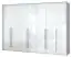 Armoire à portes battantes / armoire avec cadre LED Siumu 26, Couleur : Blanc / Blanc brillant - 226 x 322 x 60 cm (H x L x P)