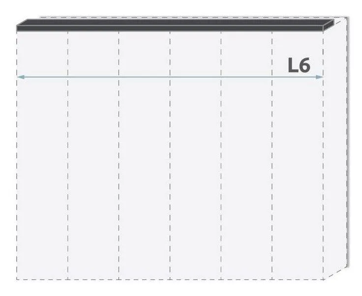 Cadre supérieur à LED pour armoire à portes battantes / Penderie Faleasiu et modules d'extension, Couleur : Blanc - largeur : 136 cm