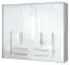 Armoire à portes battantes / armoire avec cadre LED Siumu 35, Couleur : Blanc / Blanc brillant - 226 x 277 x 60 cm (H x L x P)