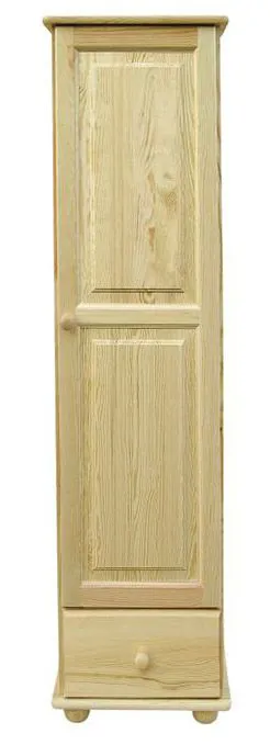 Armoire | 1 porte battante | 1 tiroir | avec tringle à vêtements | 45 cm de large | Bois massif | Couleur: Naturel Abbildung