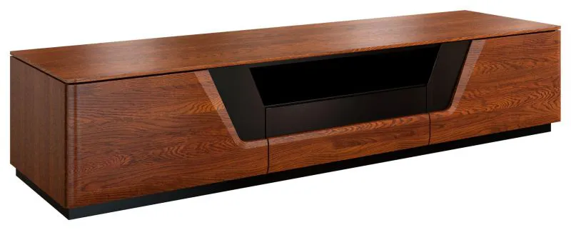 Table de télévision massif partiel Couleur: Noix / Noir 38x182x50 cm  Abbildung