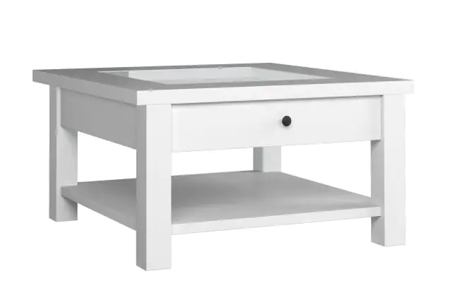 Table basse Badus 03, couleur : blanc - 54 x 93 x 93 cm (H x L x P)