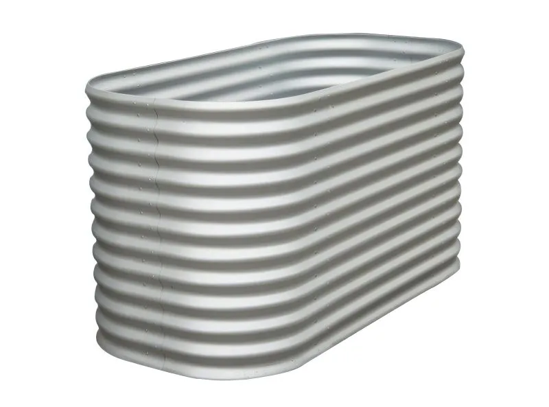 Jardinière surélevée Claudia - Couleur: argent, Longueur: 200 cm, Largeur: 80 cm, Hauteur: 80 cm