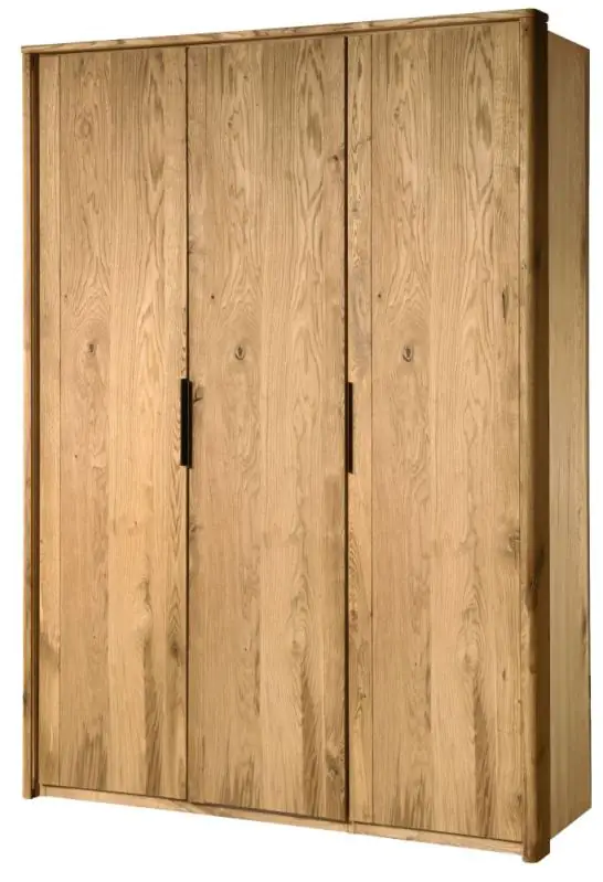 Armoire à portes battantes / armoire avec cadre Teresina 03, couleur : naturel, chêne massif - 222 x 155 x 64 (H x L x P)